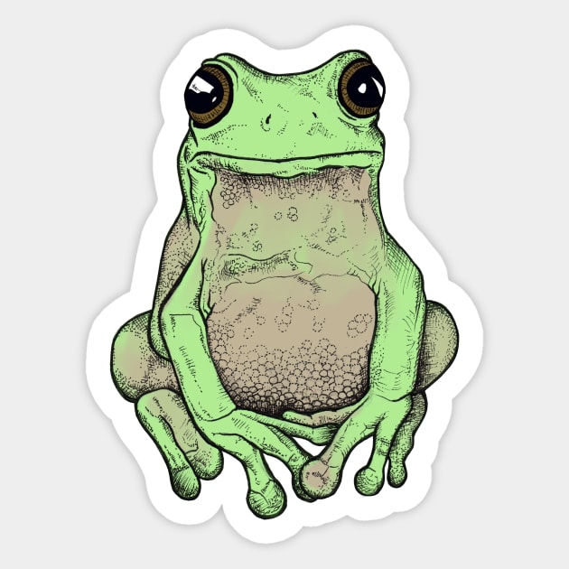 Cute Grumpy Frog Sticker by Robyn-Jade